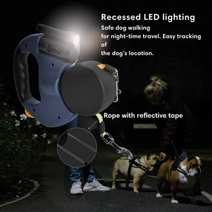 Retractable Lead for Two Dogs - Control and Safety