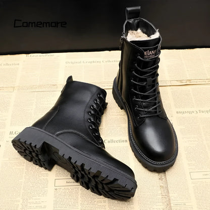 Seraphine | Black Leather Winter Boots