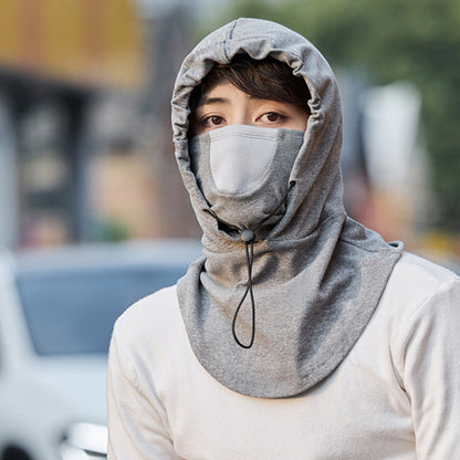 Hooded Face Mask with Neckwarmer for Cycling