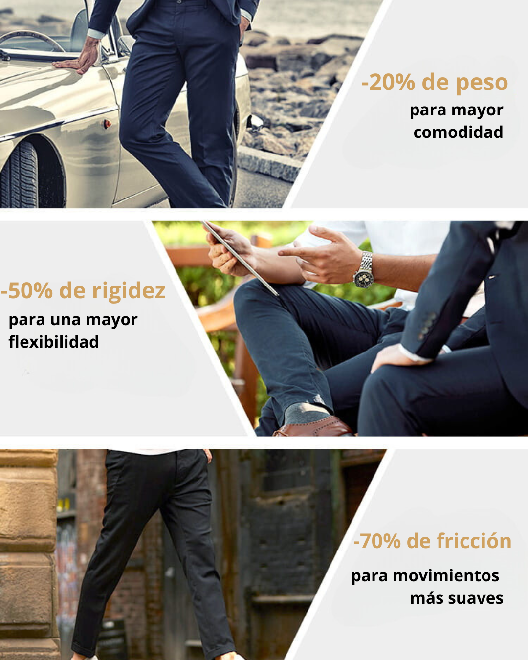 Pantalones Clásicos de Hombre de Alta Elasticidad