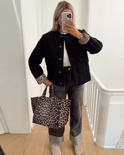 Jacke mit Leopardenfutter