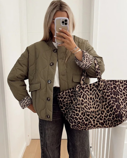 Jacke mit Leopardenfutter