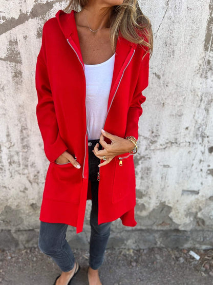 Maria | Casual long-sleeved jacket with crew neck zip