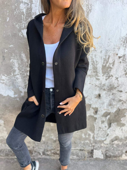 Malorie | Casual single-breasted hooded jacket